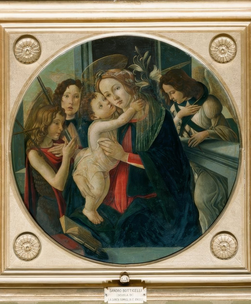 Maria raskaana, Johannes-poika ja kaksi enkeliä. tekijältä Sandro Botticelli