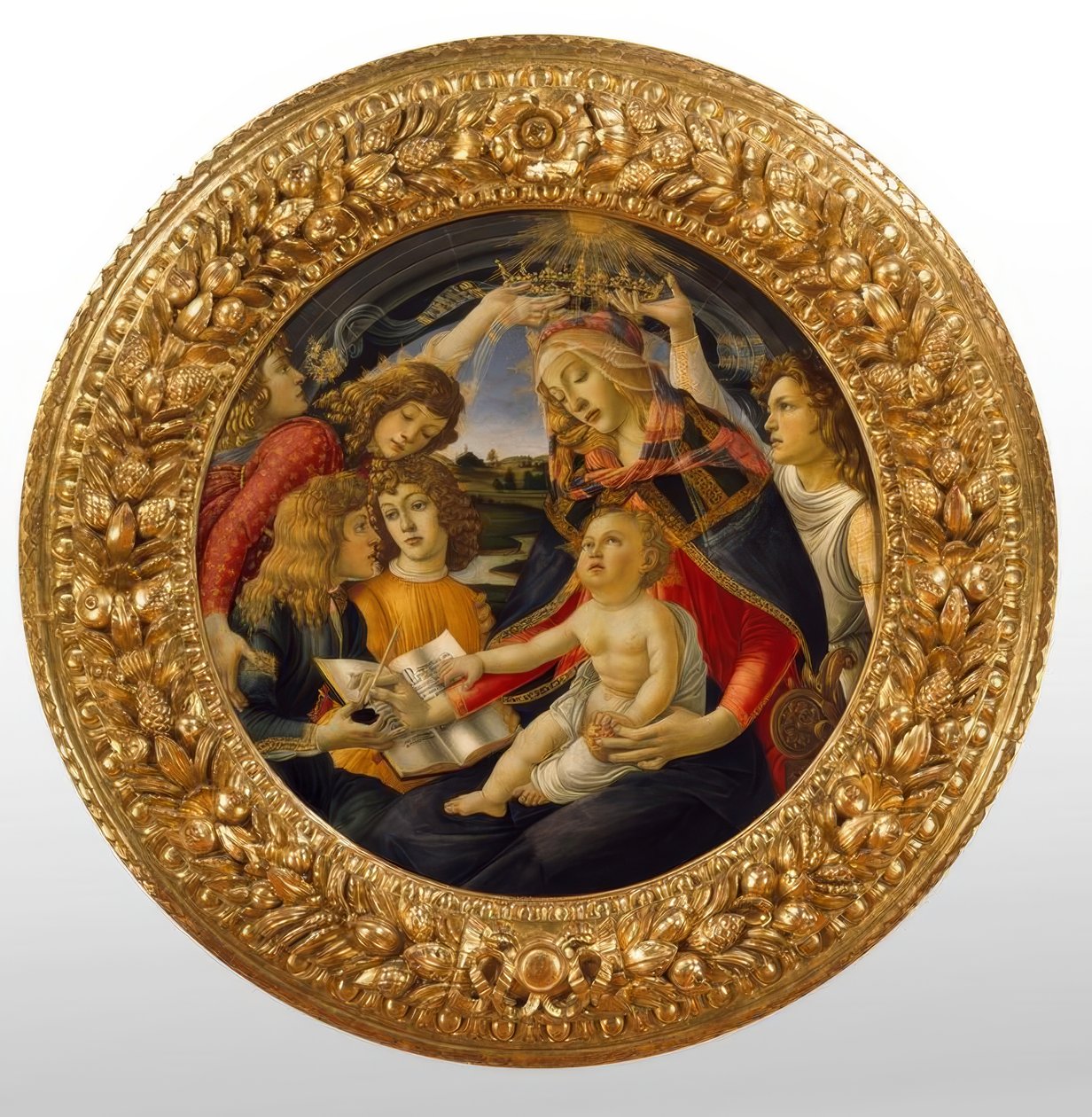Maria mit Kind und fünf Engeln tekijältä Sandro Botticelli