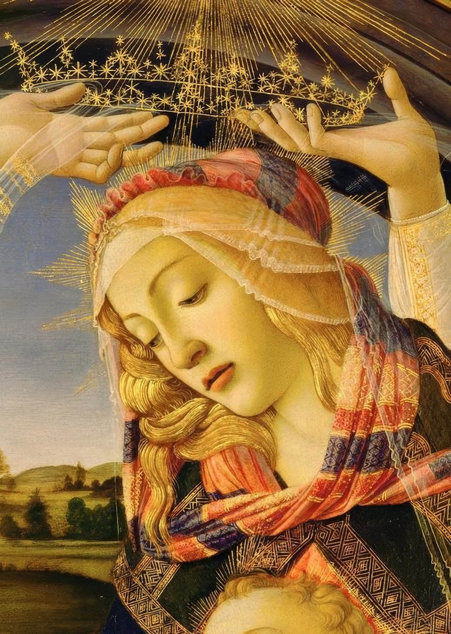 Maria lapsen ja viiden enkelin kanssa tekijältä Sandro Botticelli