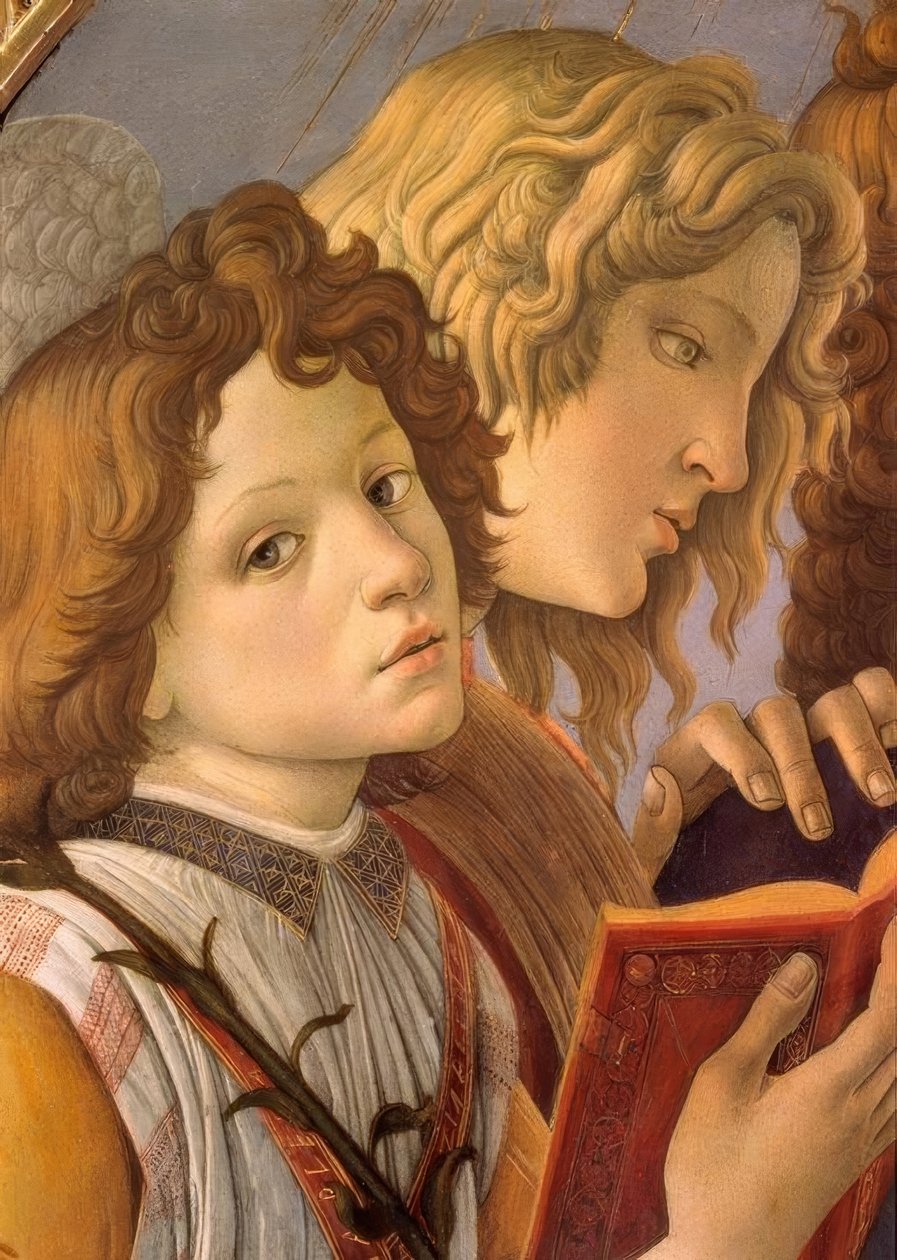 Maria mit dem Kinde und sechs Engeln tekijältä Sandro Botticelli
