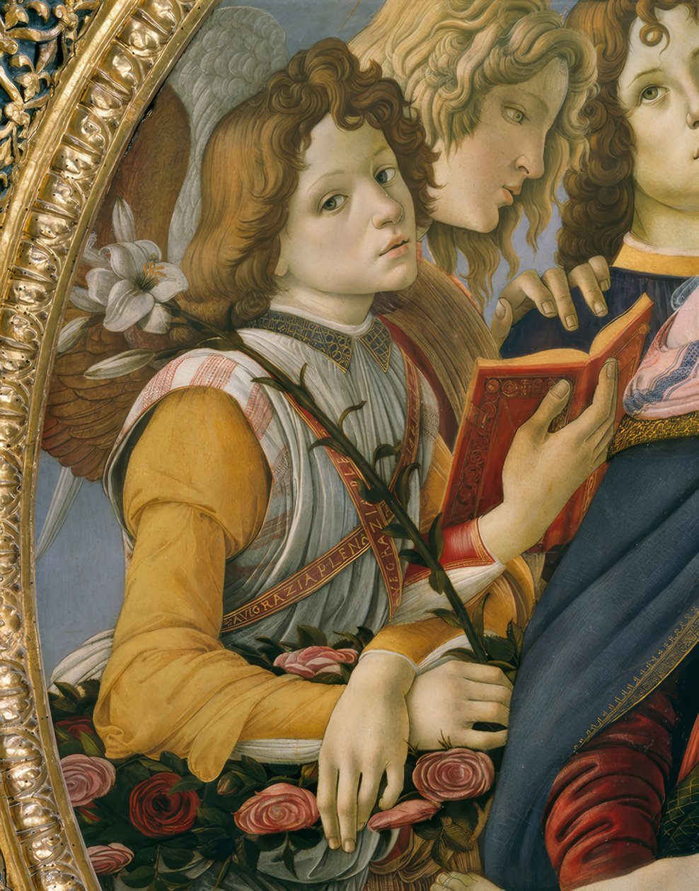 Maria lapsen ja kuuden enkelin kanssa tekijältä Sandro Botticelli
