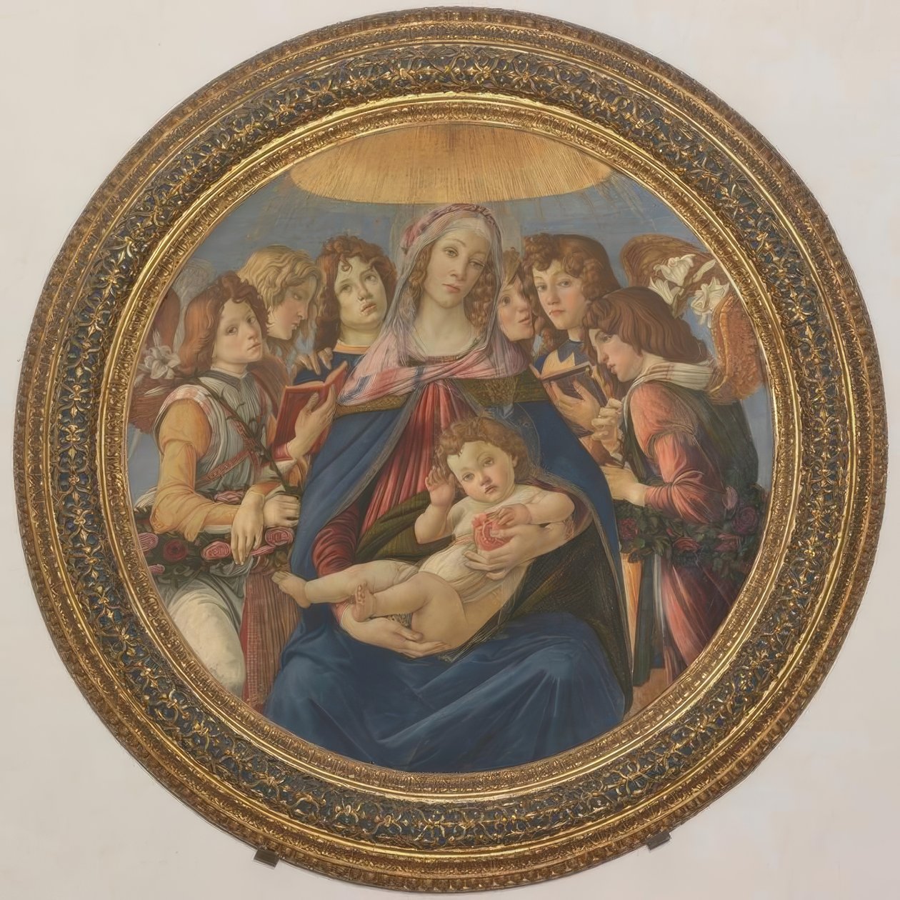 Maria lapsen ja kuuden enkelin kanssa tekijältä Sandro Botticelli