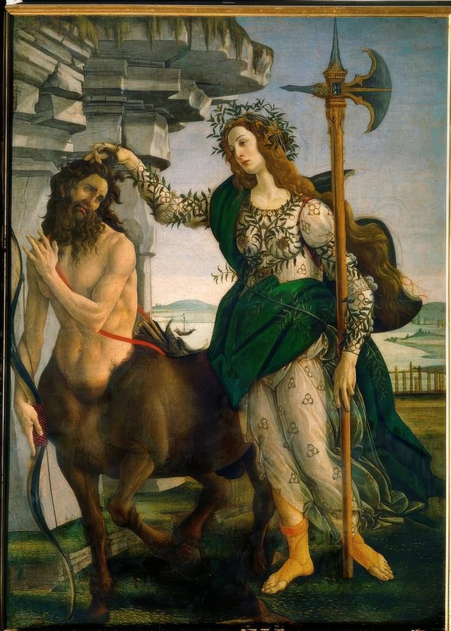 Minerva nujertaa kentaurin tekijältä Sandro Botticelli