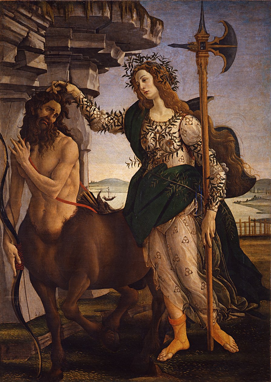 Pallas Ateena ja kentauri, 1482 tekijältä Sandro Botticelli