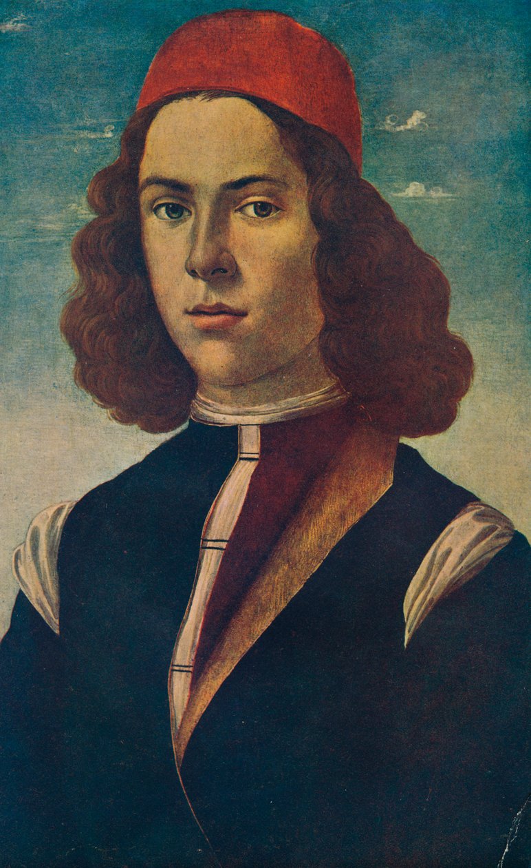 Nuoren firenzeläisen aatelismiehen muotokuva, 1400-luku, 1907 tekijältä Sandro Botticelli