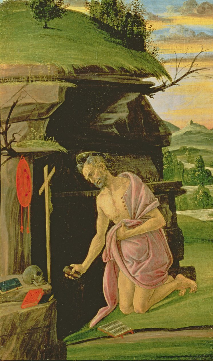St. Jerome, 1490-luku (tempera taulussa) tekijältä Sandro Botticelli