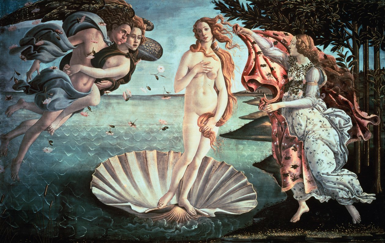 Venuksen syntymä, vuodelta 1482 tekijältä Sandro Botticelli