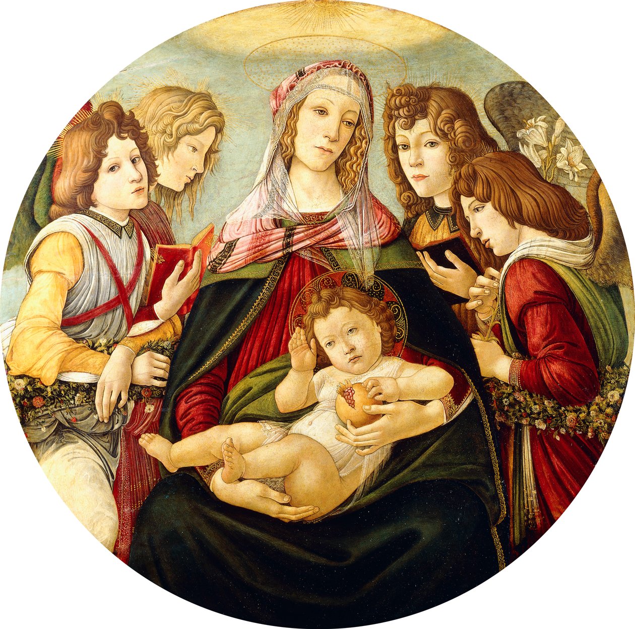 Madonna ja lapsi neljän enkelin kanssa, tekijältä Sandro Botticelli