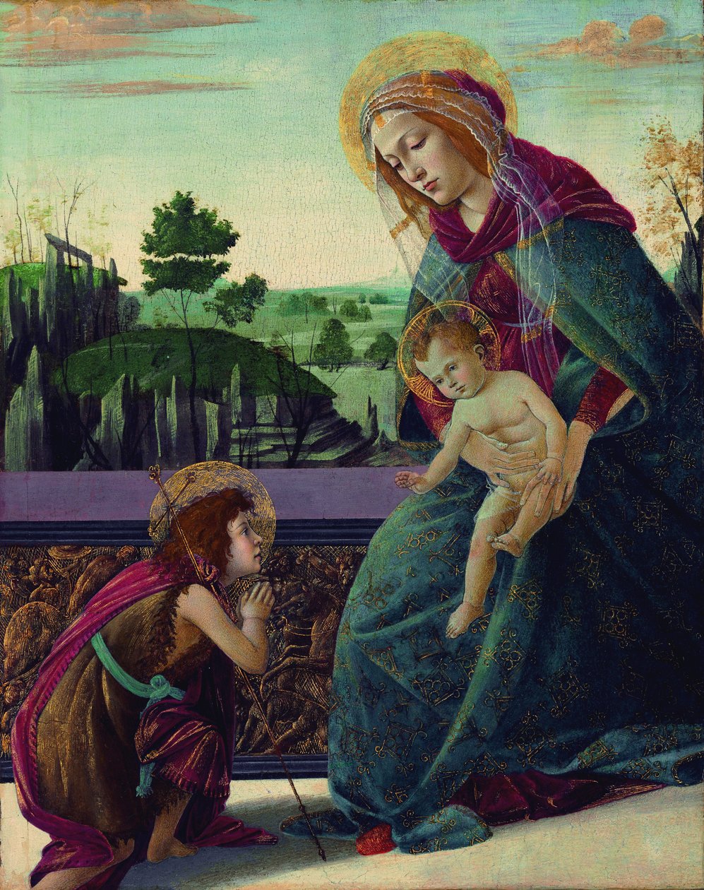 Madonna ja lapsi sekä nuori Johannes Kastajan kanssa tekijältä Sandro Botticelli