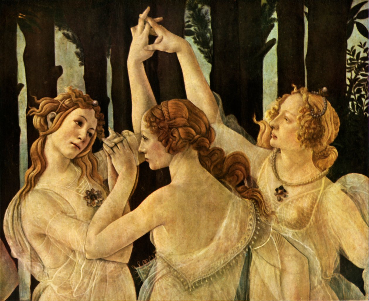 Kolme armoa, yksityiskohta Primaverasta, c1478, 1937. tekijältä Sandro Botticelli