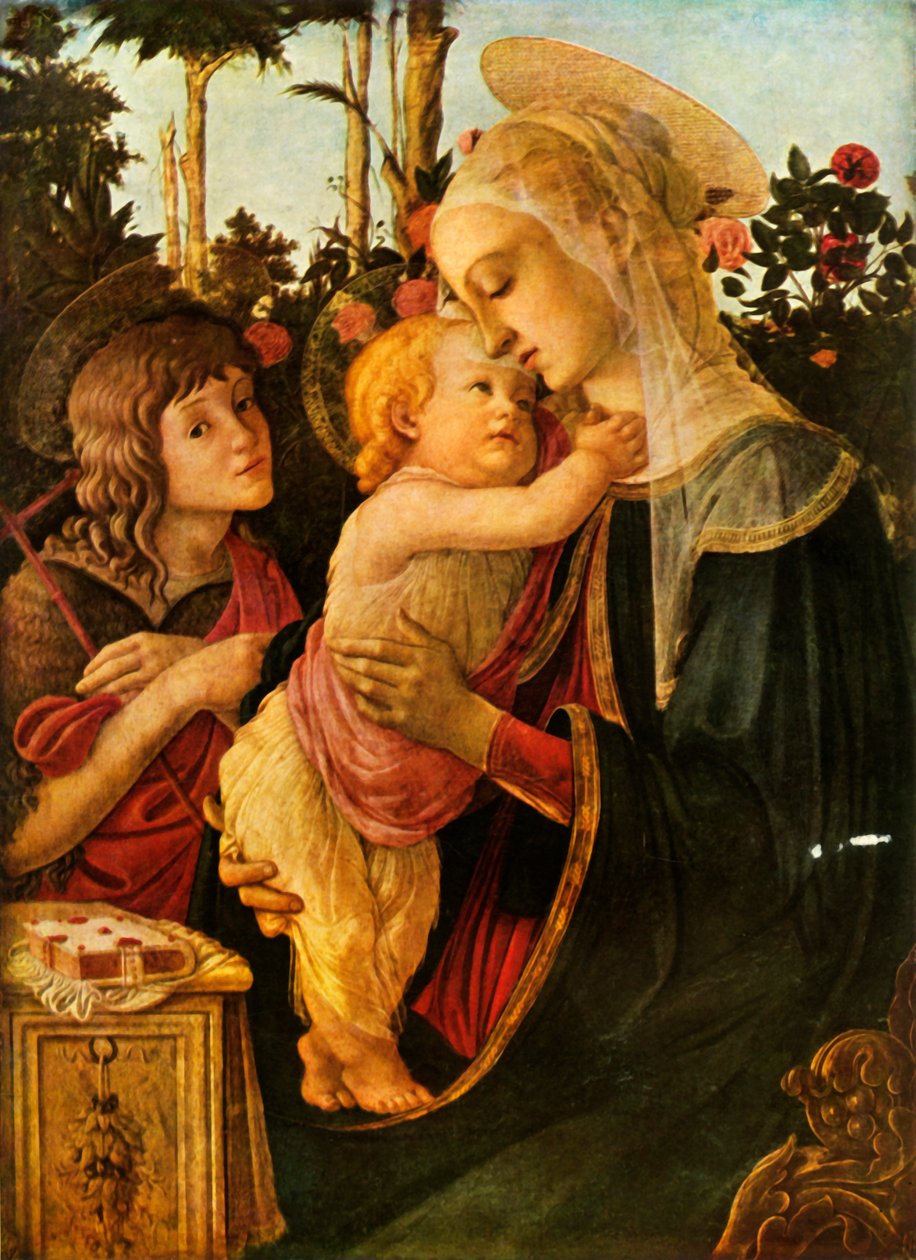 Neitsyt ja lapsi nuoren Johannes Kastajan kanssa, 1470-1475, 1937. tekijältä Sandro Botticelli