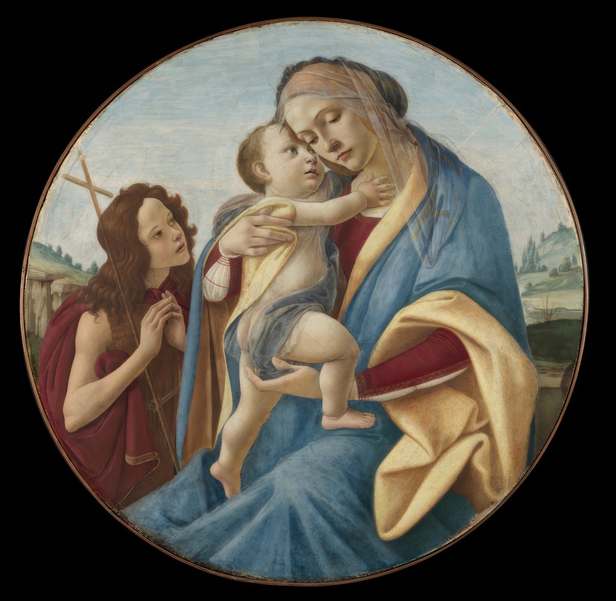 Neitsyt ja lapsi nuoren Johannes Kastajan kanssa tekijältä Sandro Botticelli