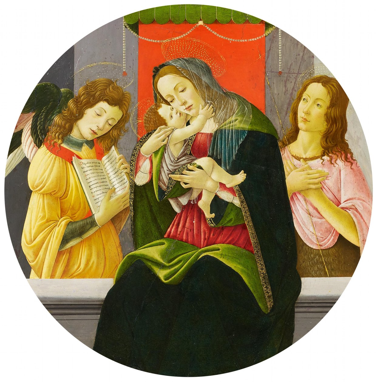 Madonna lapsen, Johannes Kastajan ja enkelin kanssa. tekijältä Sandro Botticelli and workshop