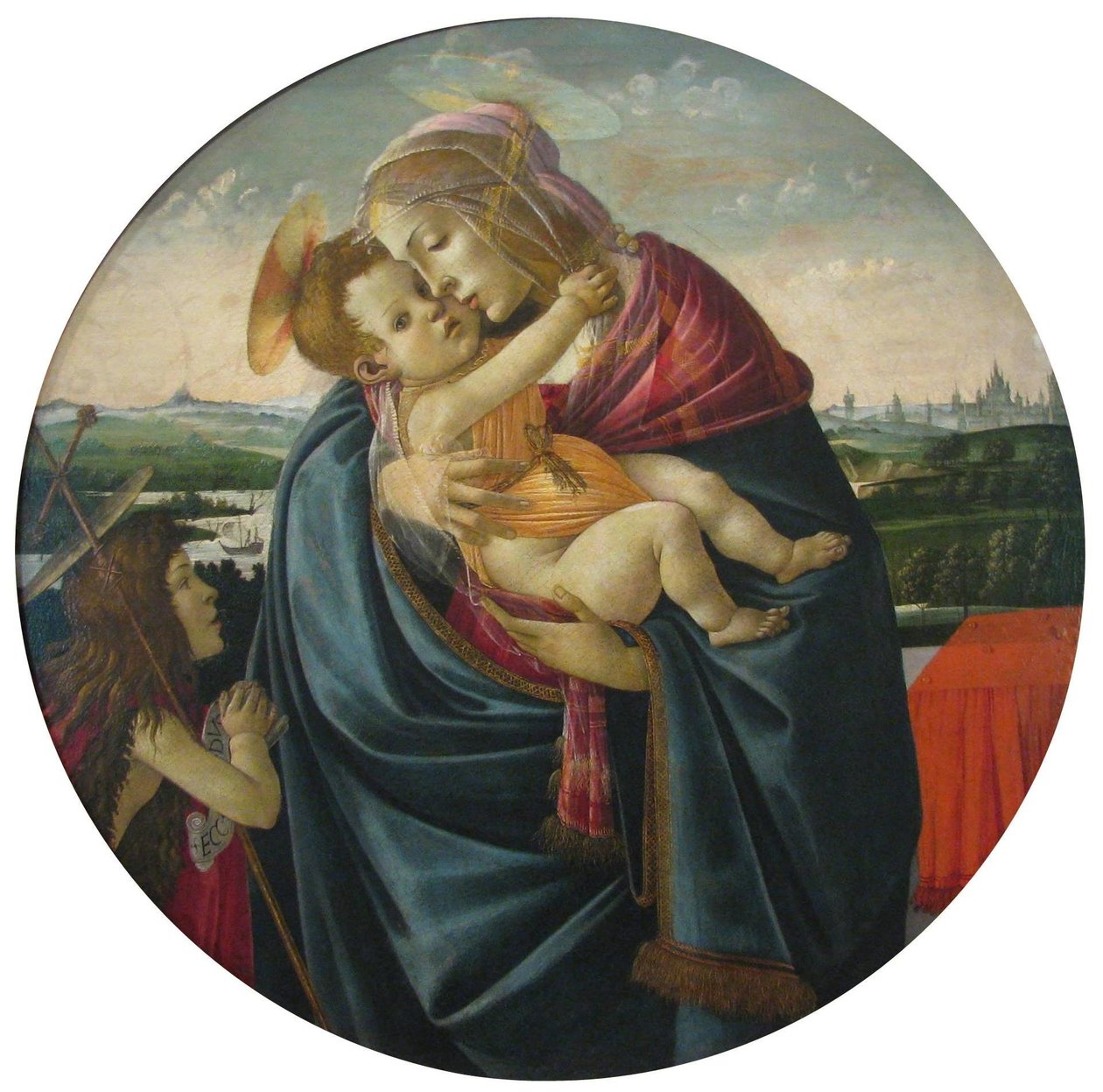 Neitsyt ja lapsi sekä Johannes Kastajan kanssa tekijältä Sandro Botticelli and workshop