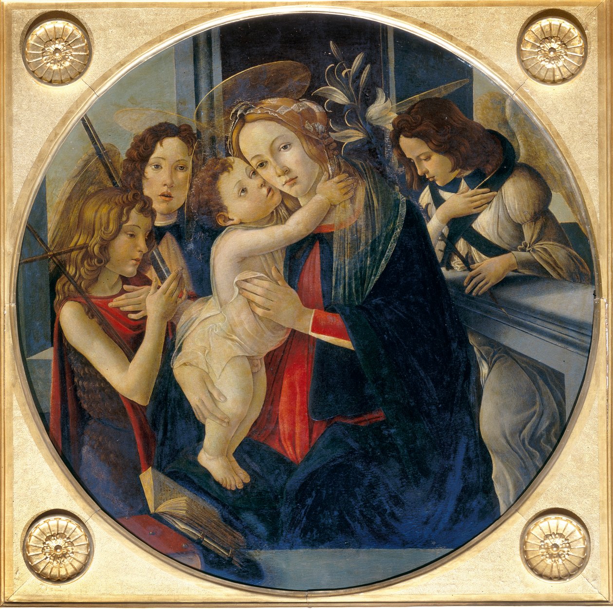 Madonna lapsen kanssa, nuori Pyhä Johannes Kastaja ja enkelit tekijältä Sandro and workshop Botticelli