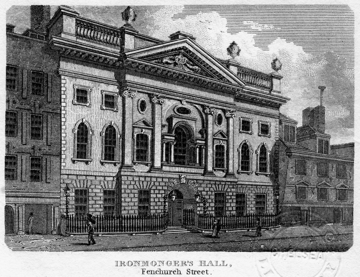 Ironmongers Hall, Fenchurch Street, Lontoon kaupunki, 1812. tekijältä Sands