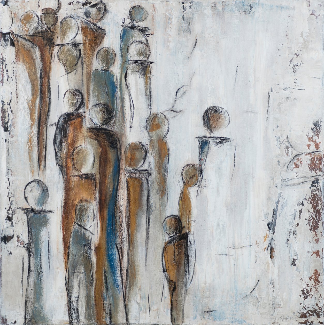 Coming Together, 2023 (sekatekniikka kankaalle) tekijältä Sandy Iseli