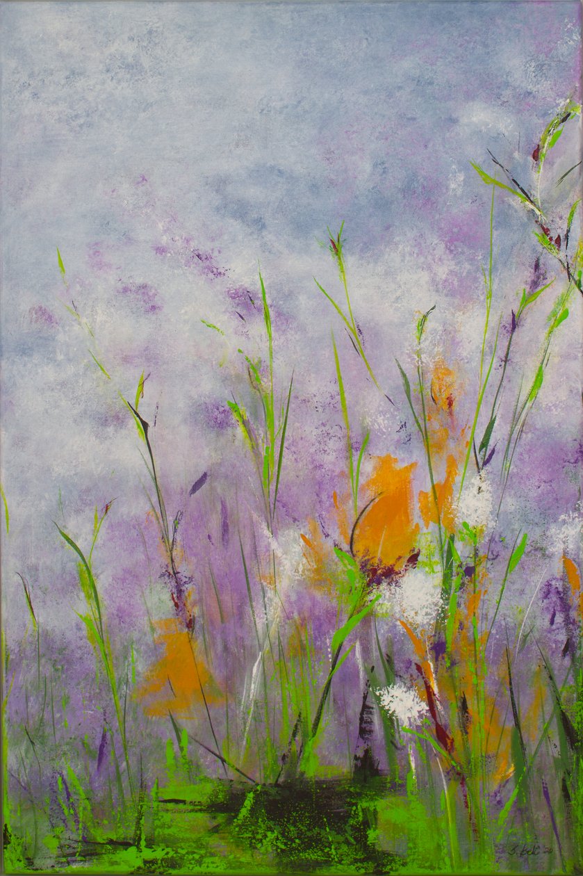 Puutarhassani, 2020 (akryyli kankaalle) tekijältä Sandy Iseli