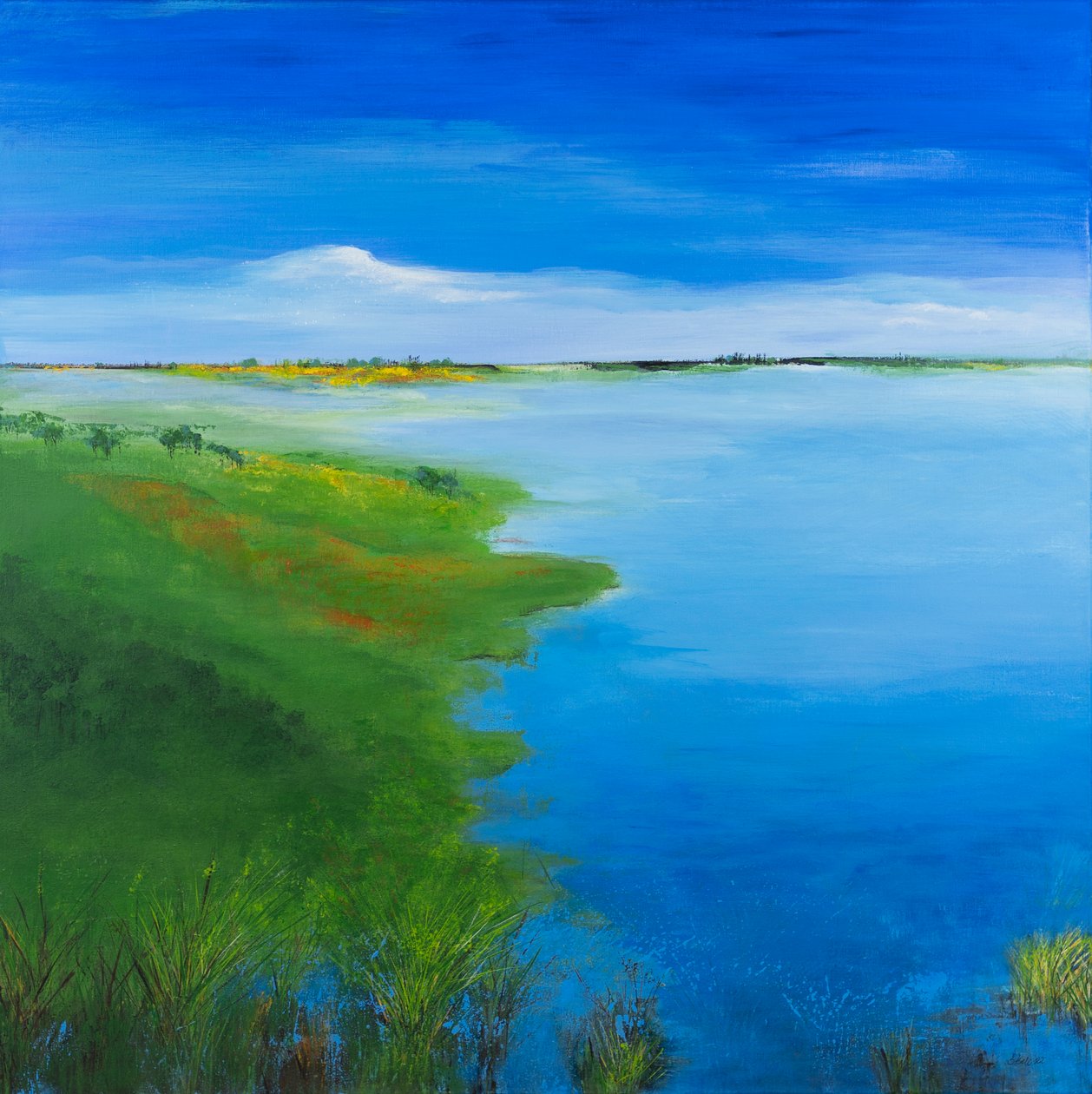 Nouseva vesi, 2022 (akryyli kankaalle) tekijältä Sandy Iseli