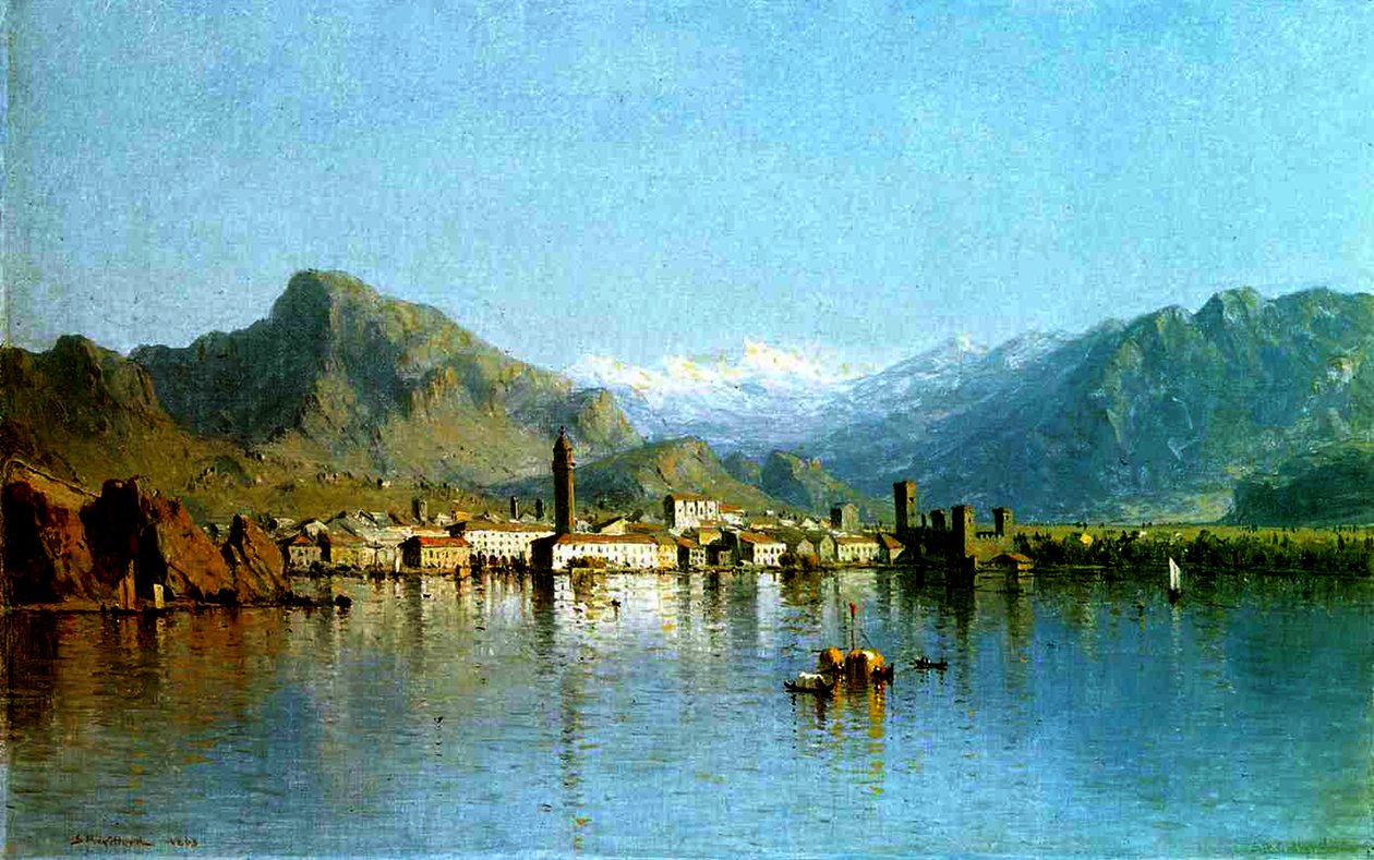 Gardajärvi, Italia, 1863 tekijältä Sanford Robinson Gifford