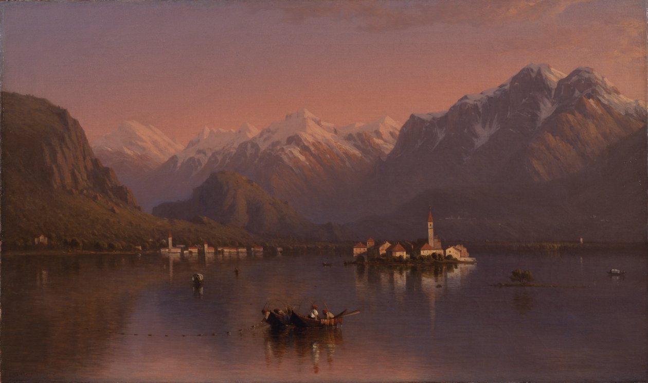 Lake Maggiore, Italia, 1858 tekijältä Sanford Robinson Gifford