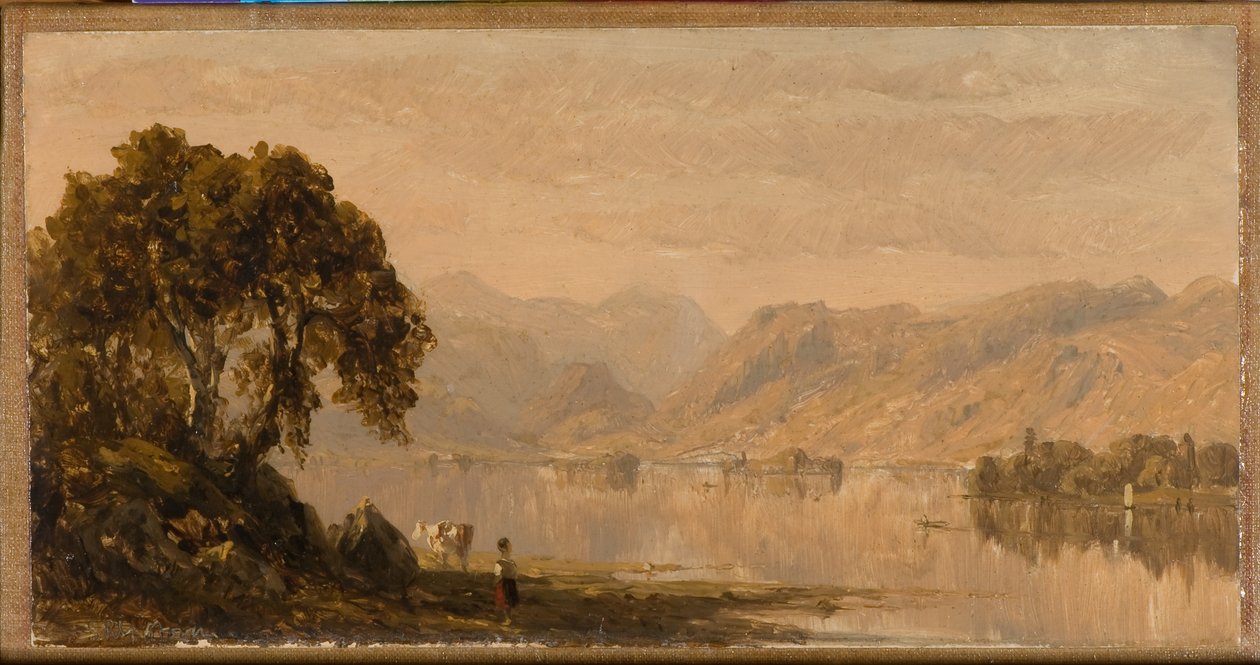 Rydalwater, luonnos 1855 (Öljy kankaalle) tekijältä Sanford Robinson Gifford