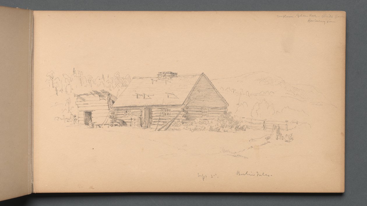 Luonnoskirja, sivu 14: Berliinin putoukset 2. syyskuuta 1859. tekijältä Sanford Robinson Gifford