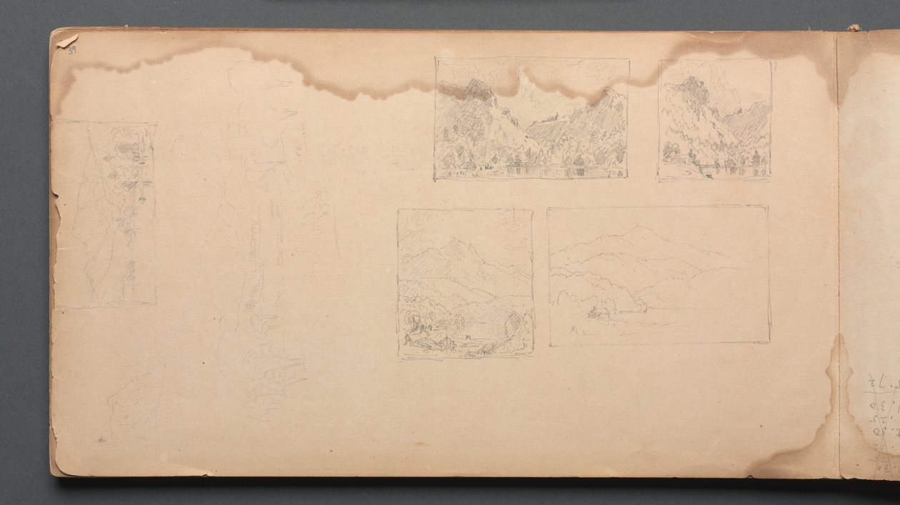 Luonnoslehti, sivu 39: Maine Landscape Vignittes tekijältä Sanford Robinson Gifford