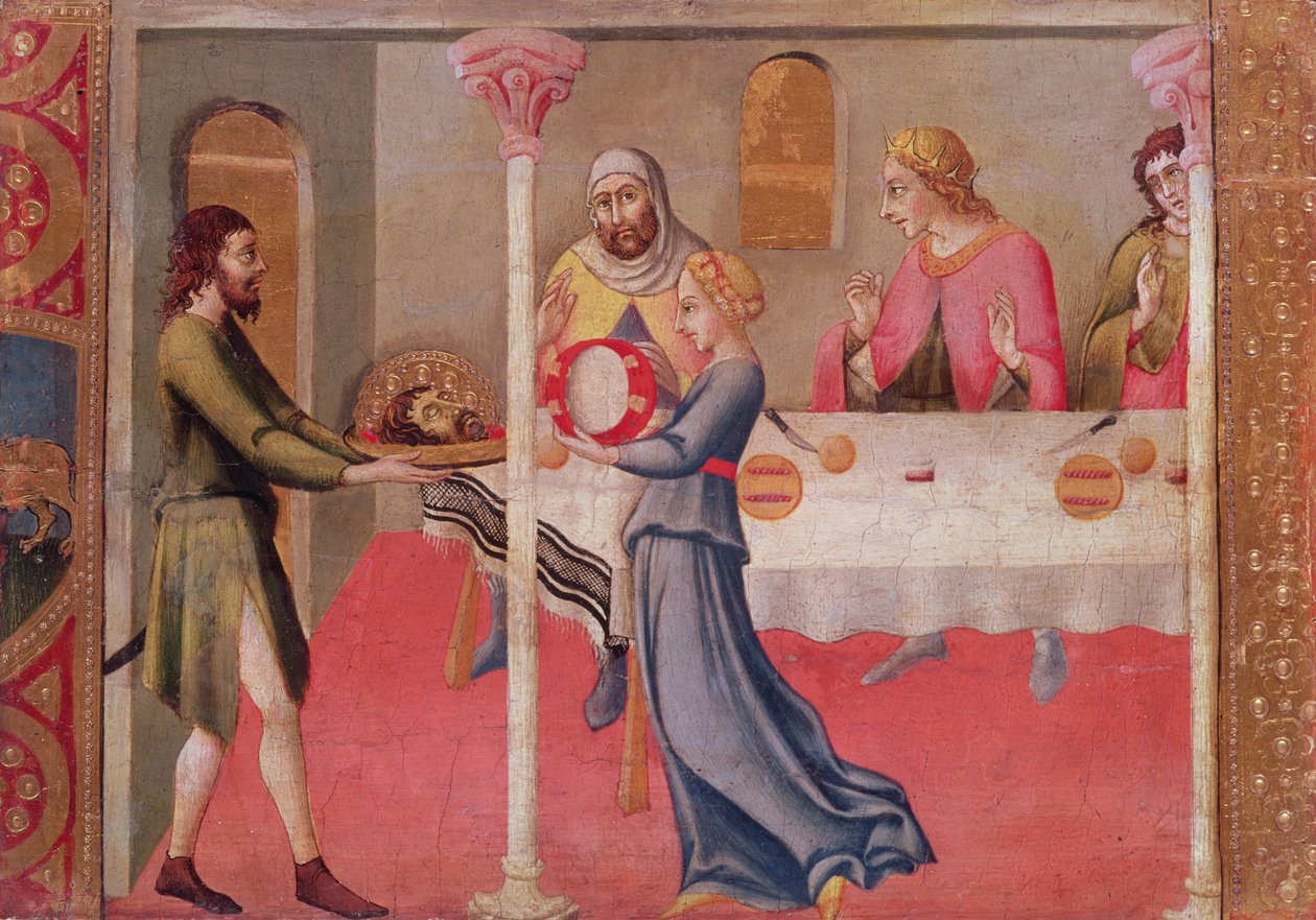 Salomen tanssi (tempera paneelissa) (katso myös 90208) tekijältä Sano di Pietro