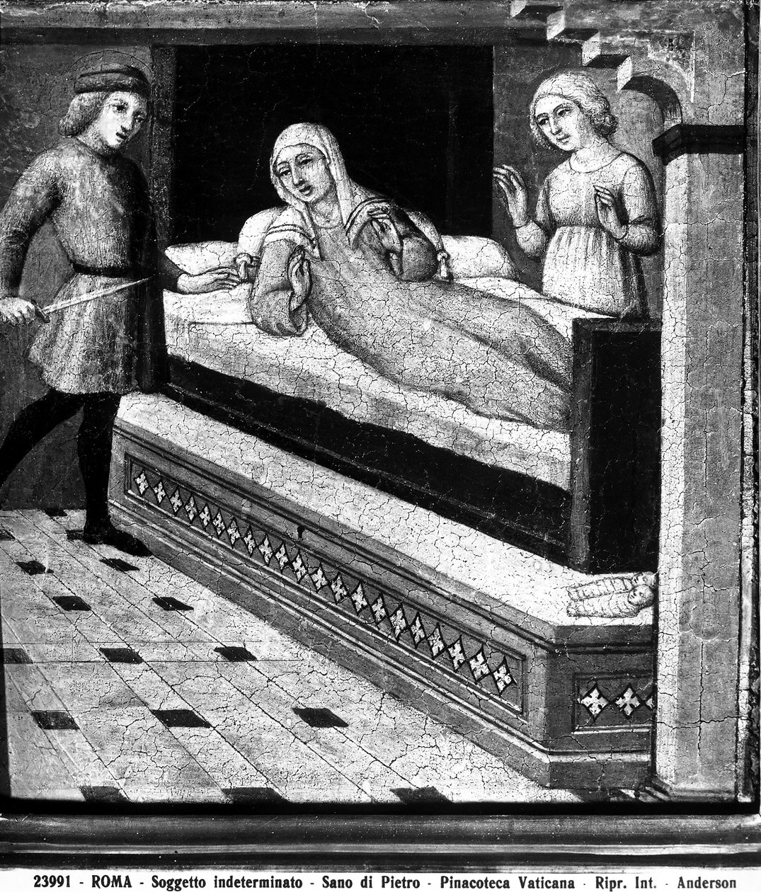 Kuolleena syntyneen vauvan ihme, n. 1450 tekijältä Sano di Pietro