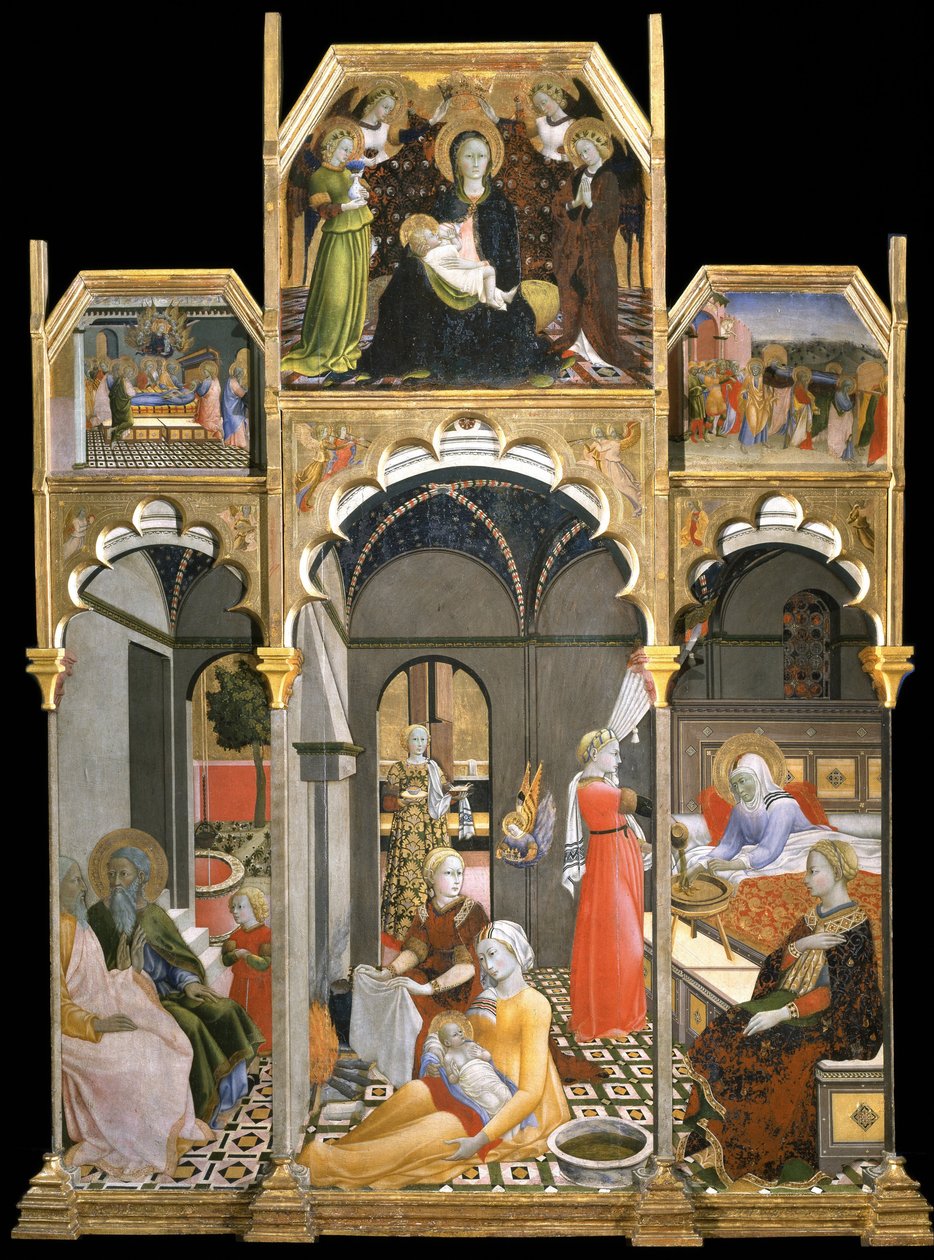 Neitsyen syntymä kohtauksia Neitsyen elämästä, 1437-1439 tekijältä Sano di Pietro