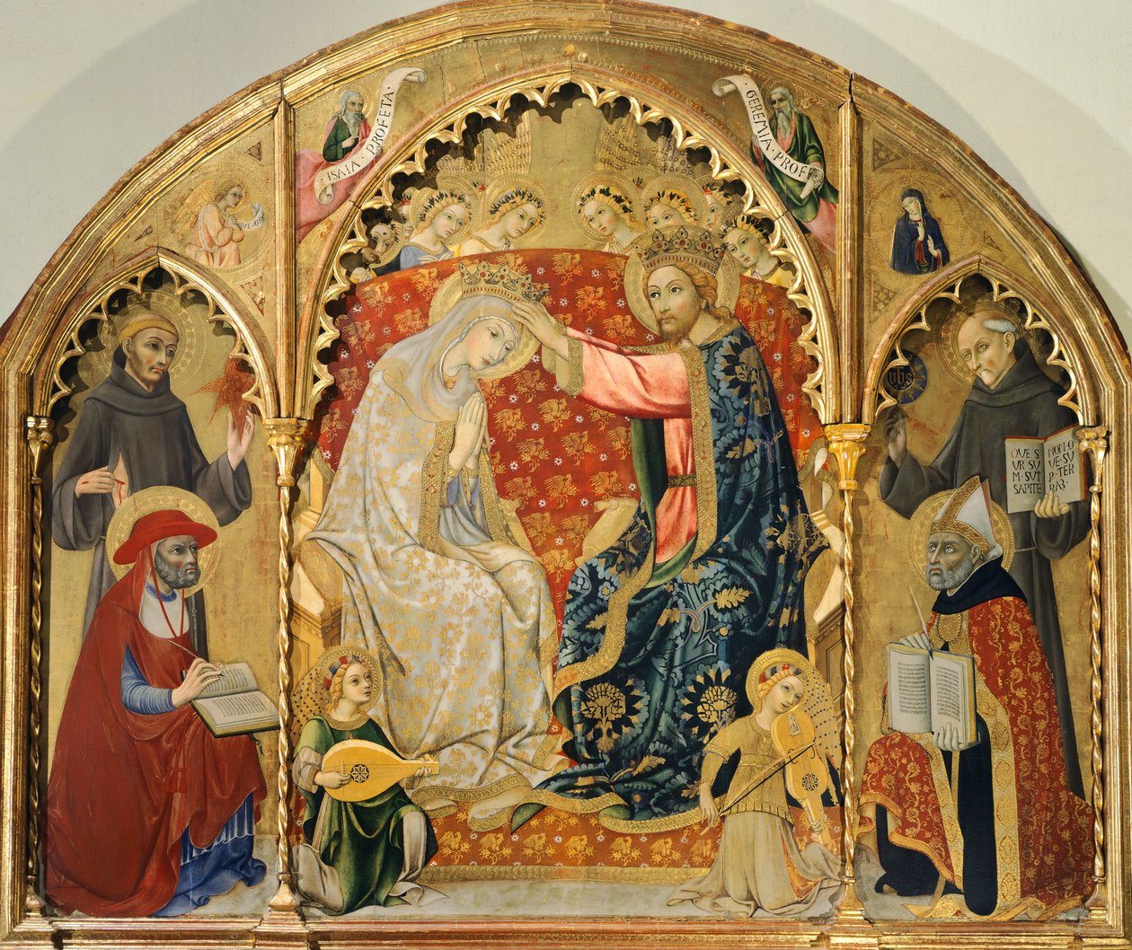 Sano Di Pietron neitsyt kruunaja (1406-1481) tekijältä Sano di also Ansano di Pietro di Mencio Pietro