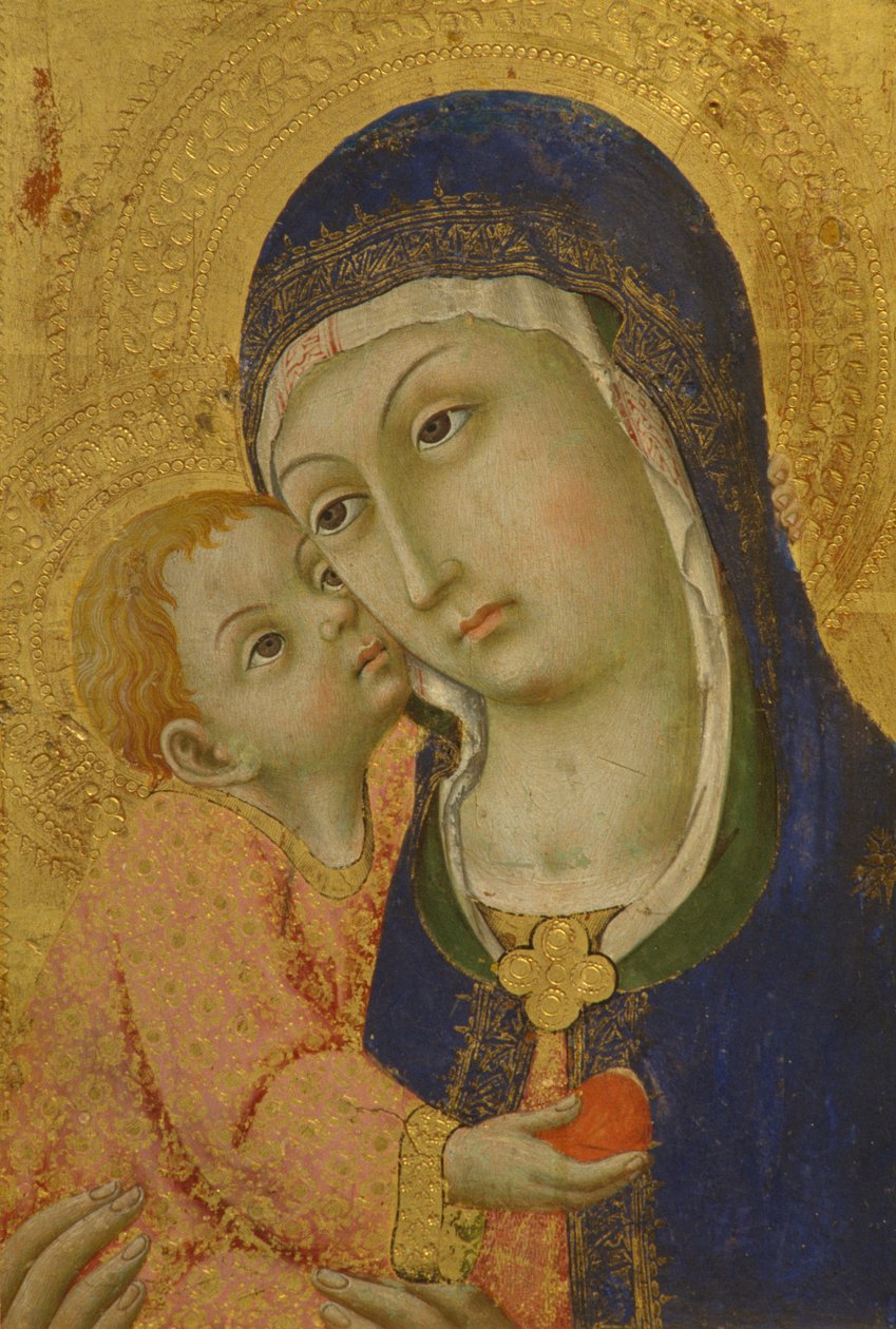 Madonna lapsen kanssa, kirjoittanut Sano Di Pietro (1406-1481) tekijältä Sano di also Ansano di Pietro di Mencio Pietro