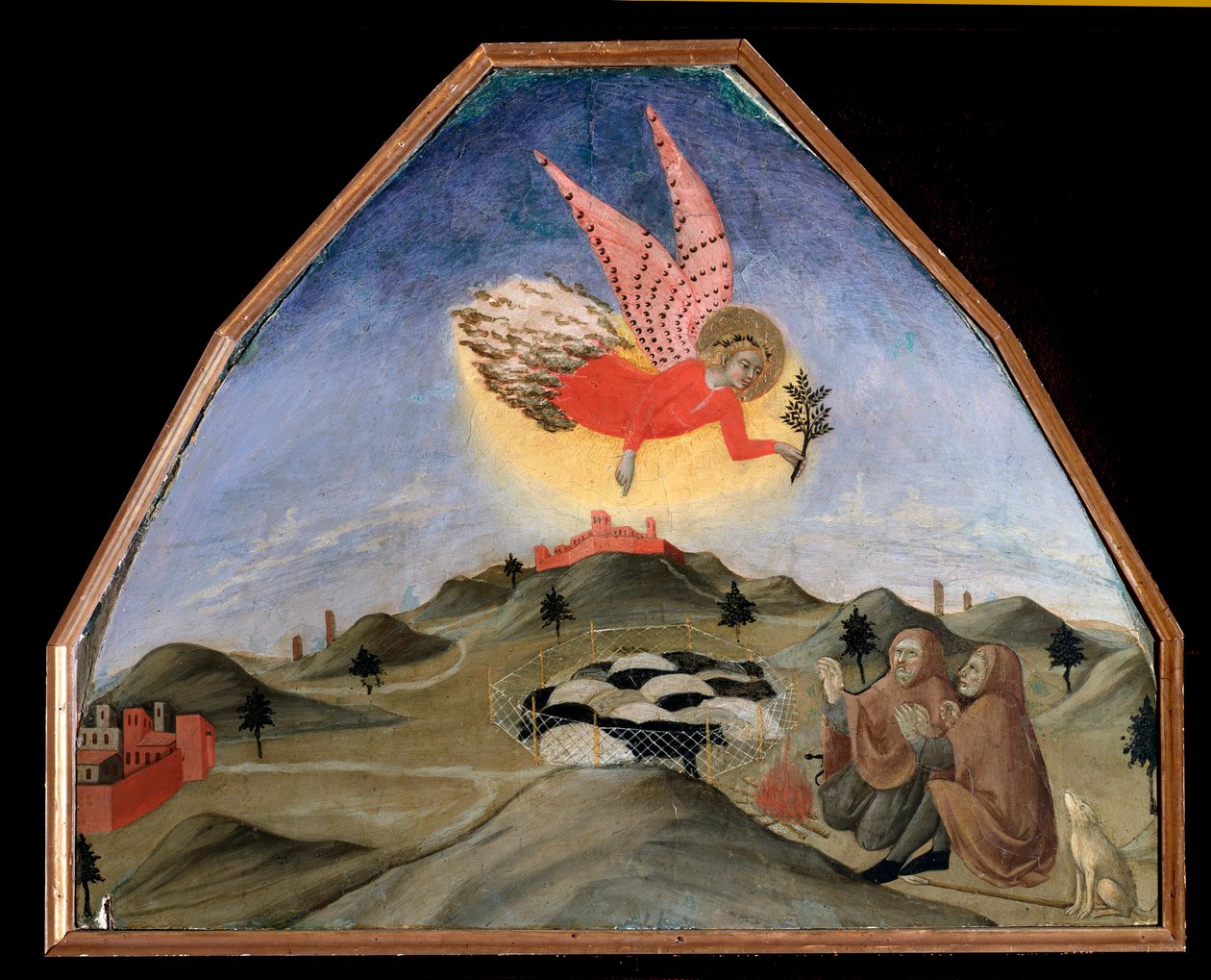 Ilmoitus paimenille - maalaus tekijältä Sano di also Ansano di Pietro di Mencio Pietro