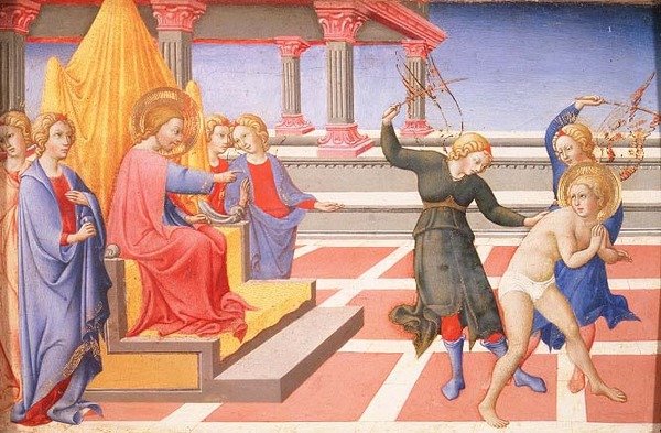 Pyhän Hieromuksen liputus tekijältä Sano di also Ansano di Pietro di Mencio Pietro