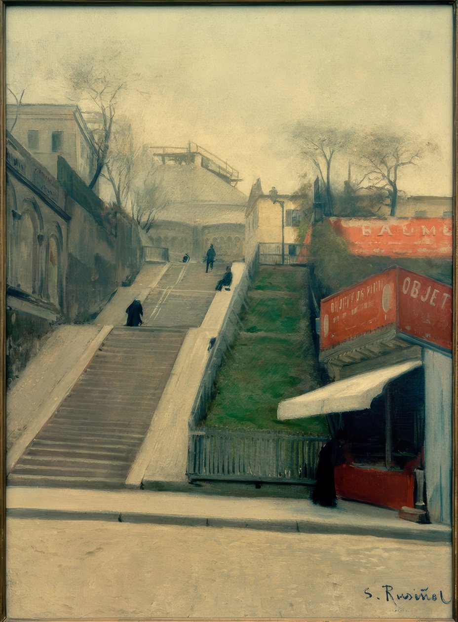 Le Sacré-Coeur rakentamisessa tekijältä Santiago Rusiñol