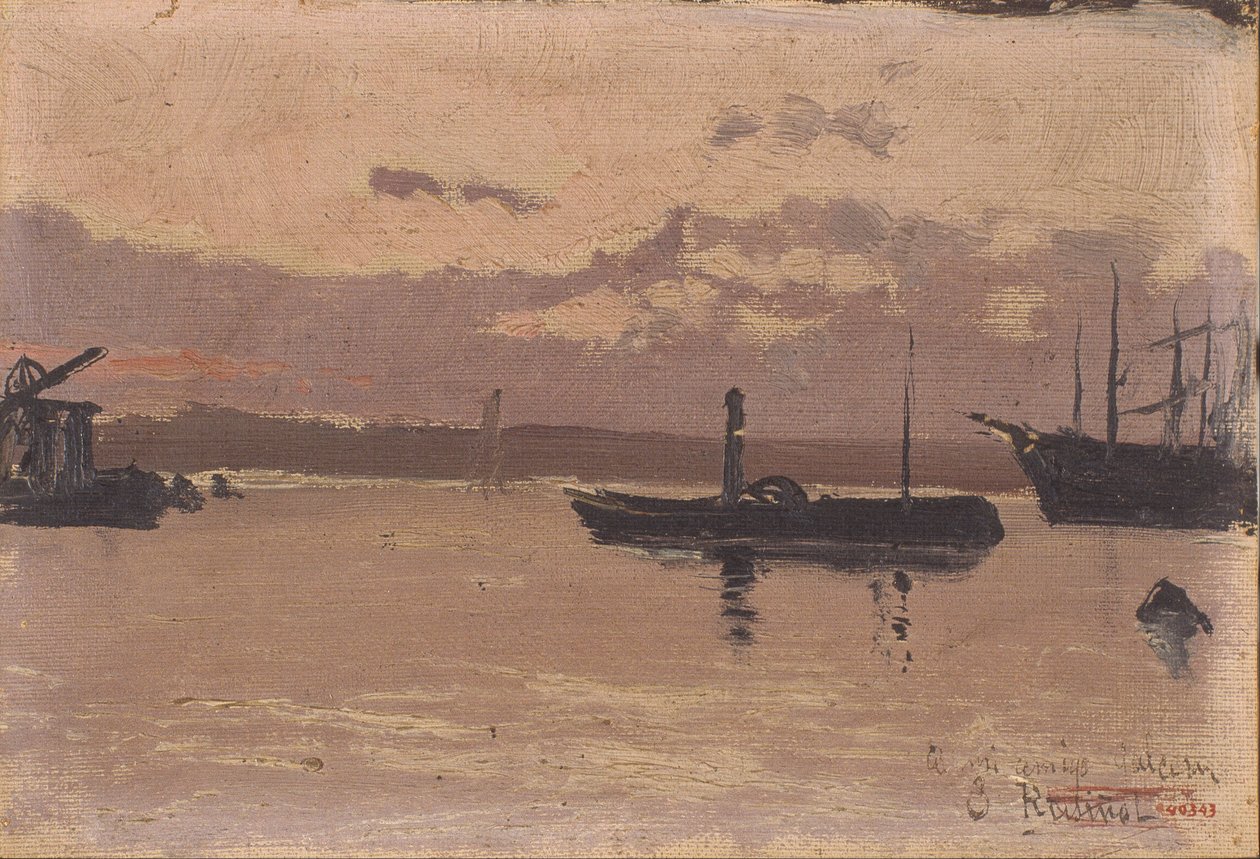 Sataman luonnos tekijältä Santiago Rusiñol