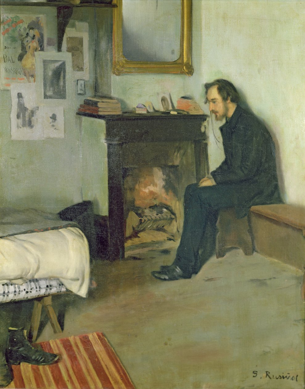 Boheemi (muotokuva Erik Satiesta ateljeessaan Montmartressa), 1891. tekijältä Santiago Rusiñol