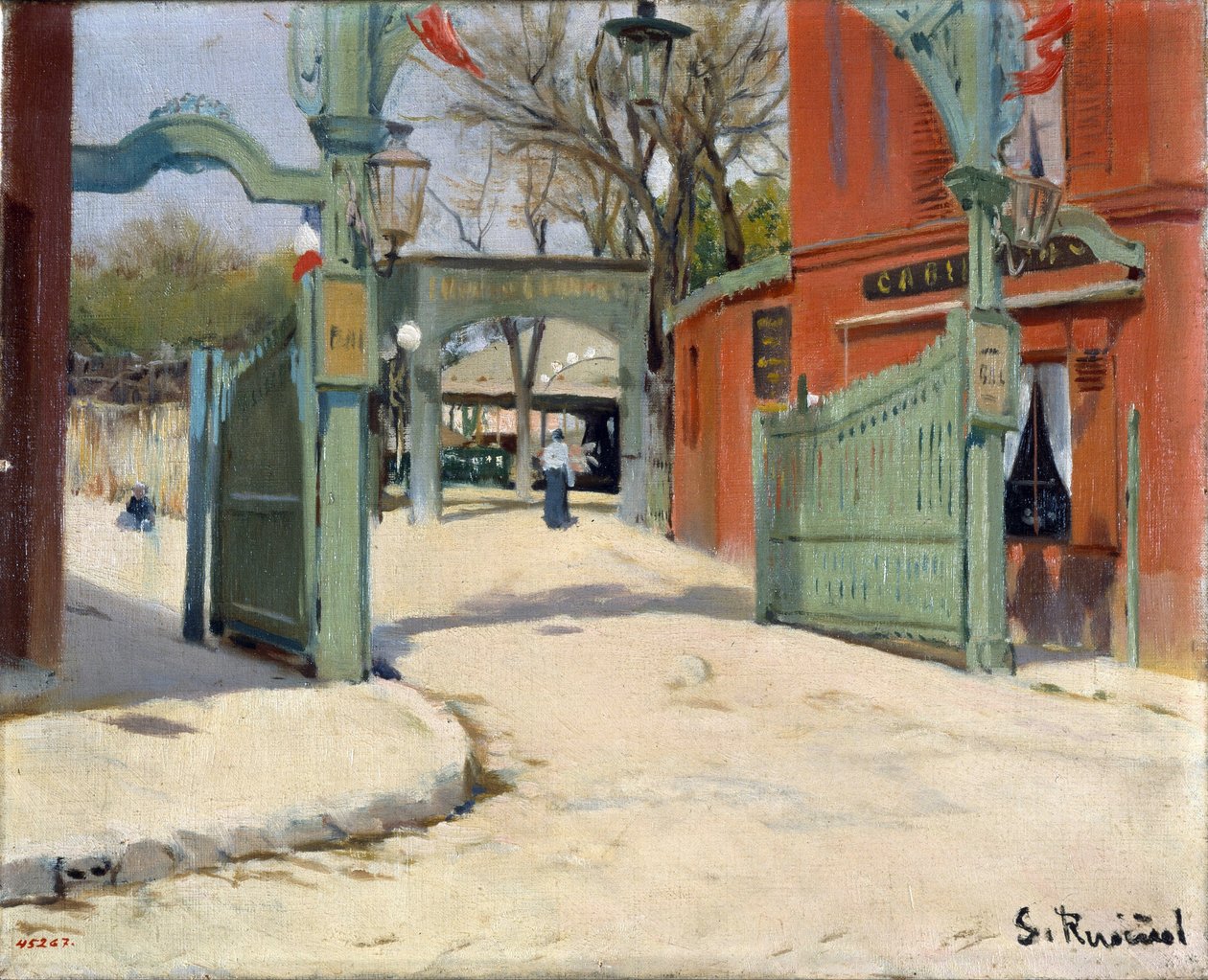 Sisäänkäynti Moulin de la Galette -puistoon - Santiago Rusinolin (1861-1931) maalaus - 1891 - Öljy kankaalle - 33,5x41 - Museu Nacional d
