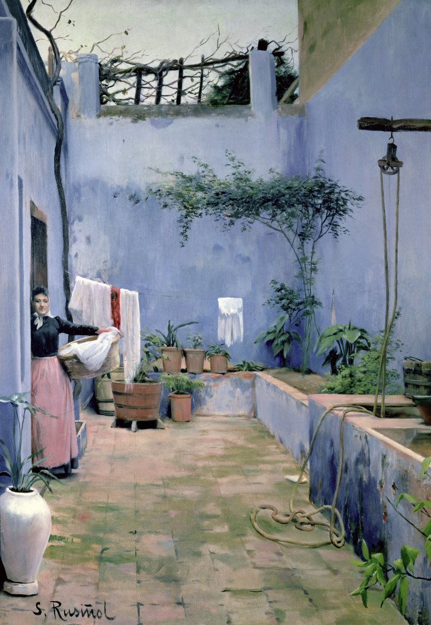 Patio Interior (öljy kankaalle) tekijältä Santiago Rusinol i Prats