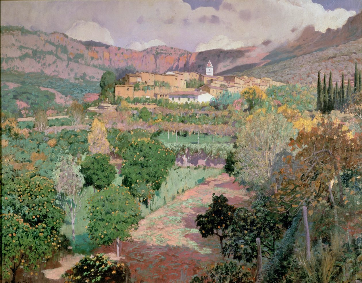Soller, Mallorca (öljy kankaalle) tekijältä Santiago Rusinol i Prats