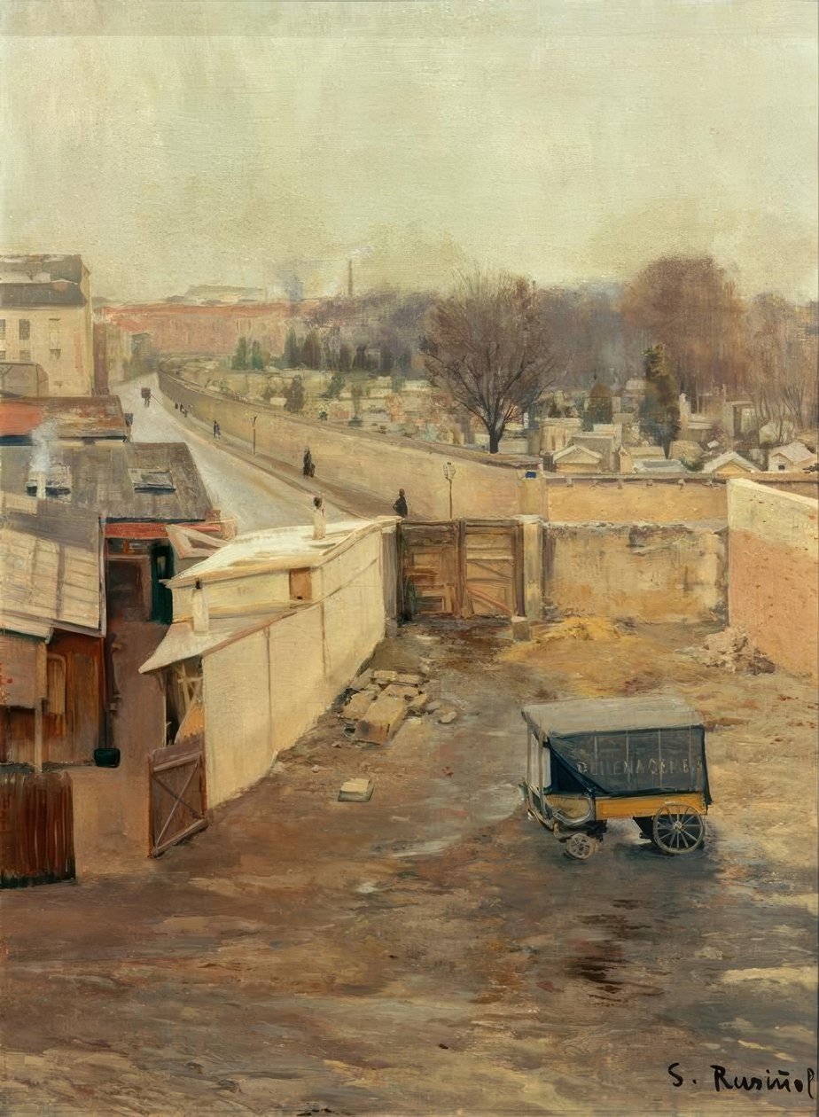 Näkymä Montmartren hautausmaalle tekijältä Santiago Rusiñol