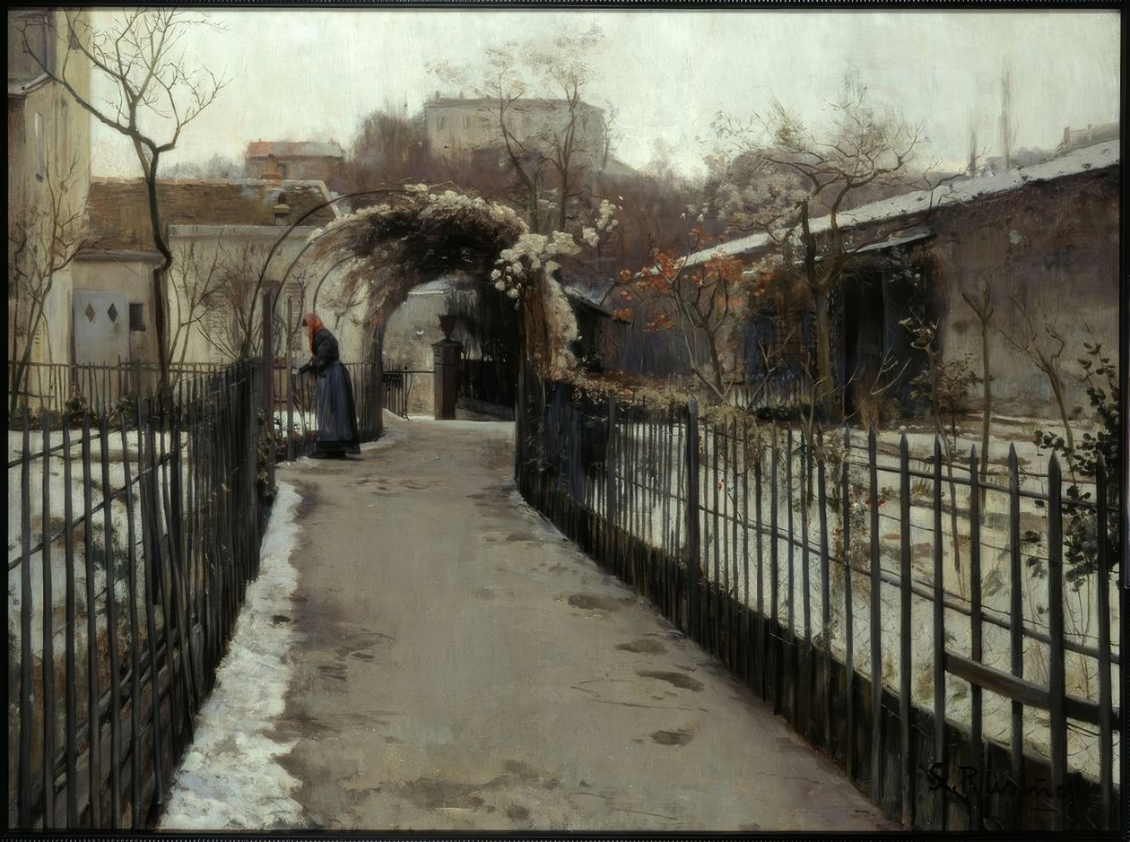 Puutarha talvella tekijältä Santiago Rusiñol
