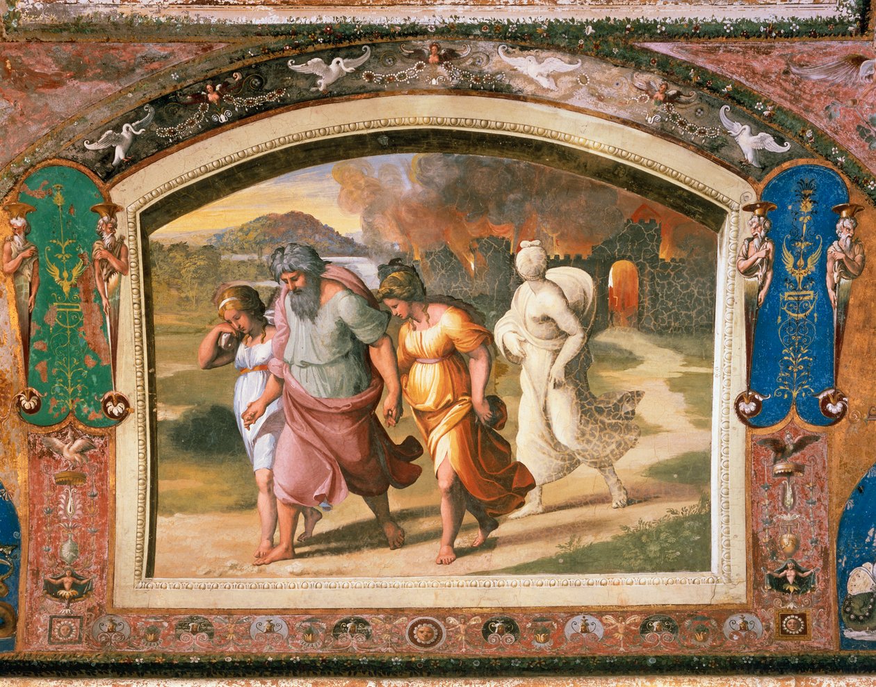 Lootin lento Sodomasta tekijältä Sanzio of Urbino (workshop) Raphael