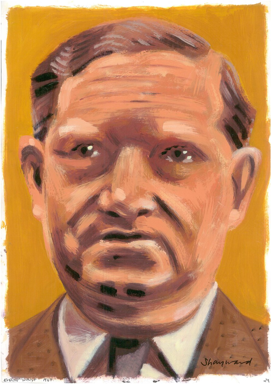 Evelyn Waugh, 2008 (öljy paperille) tekijältä Sara Hayward