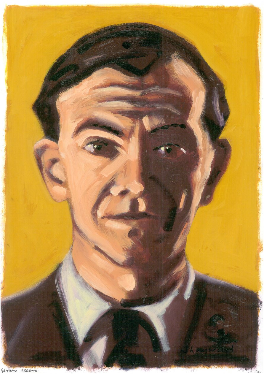 Graham Greene, 2008 (öljy paperille) tekijältä Sara Hayward