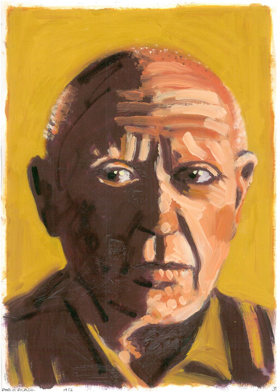 Pablo Picasso, 2008 (öljy paperille) tekijältä Sara Hayward