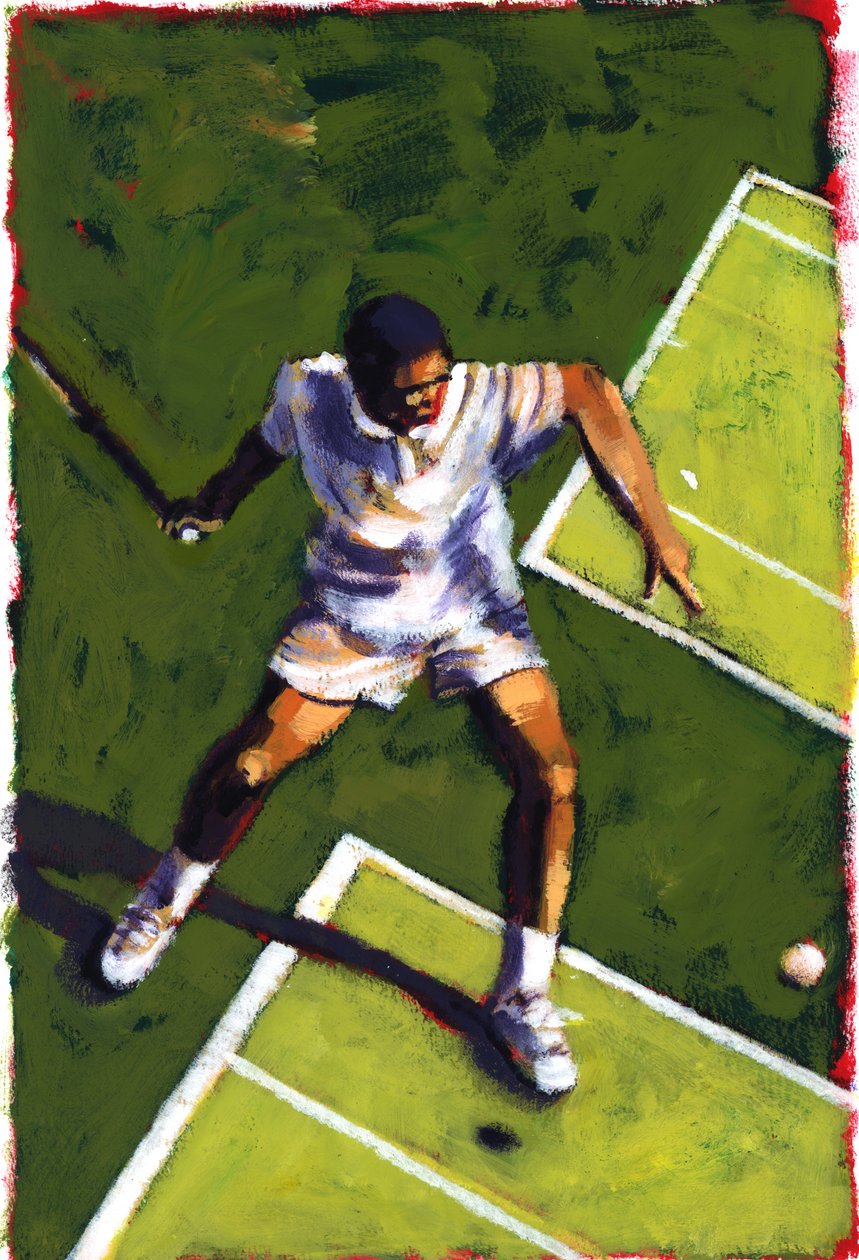 Tennispelaaja, 2009 (akryyli) tekijältä Sara Hayward