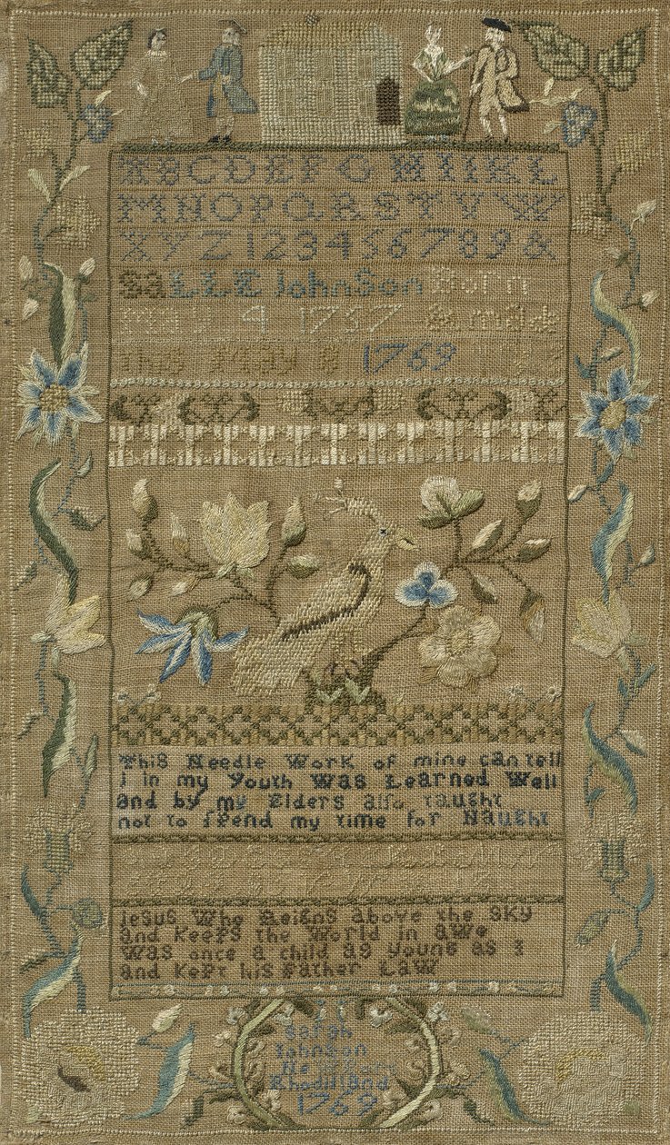 Sampler, 1769 (silkki pellavalle) tekijältä Sarah Johnson