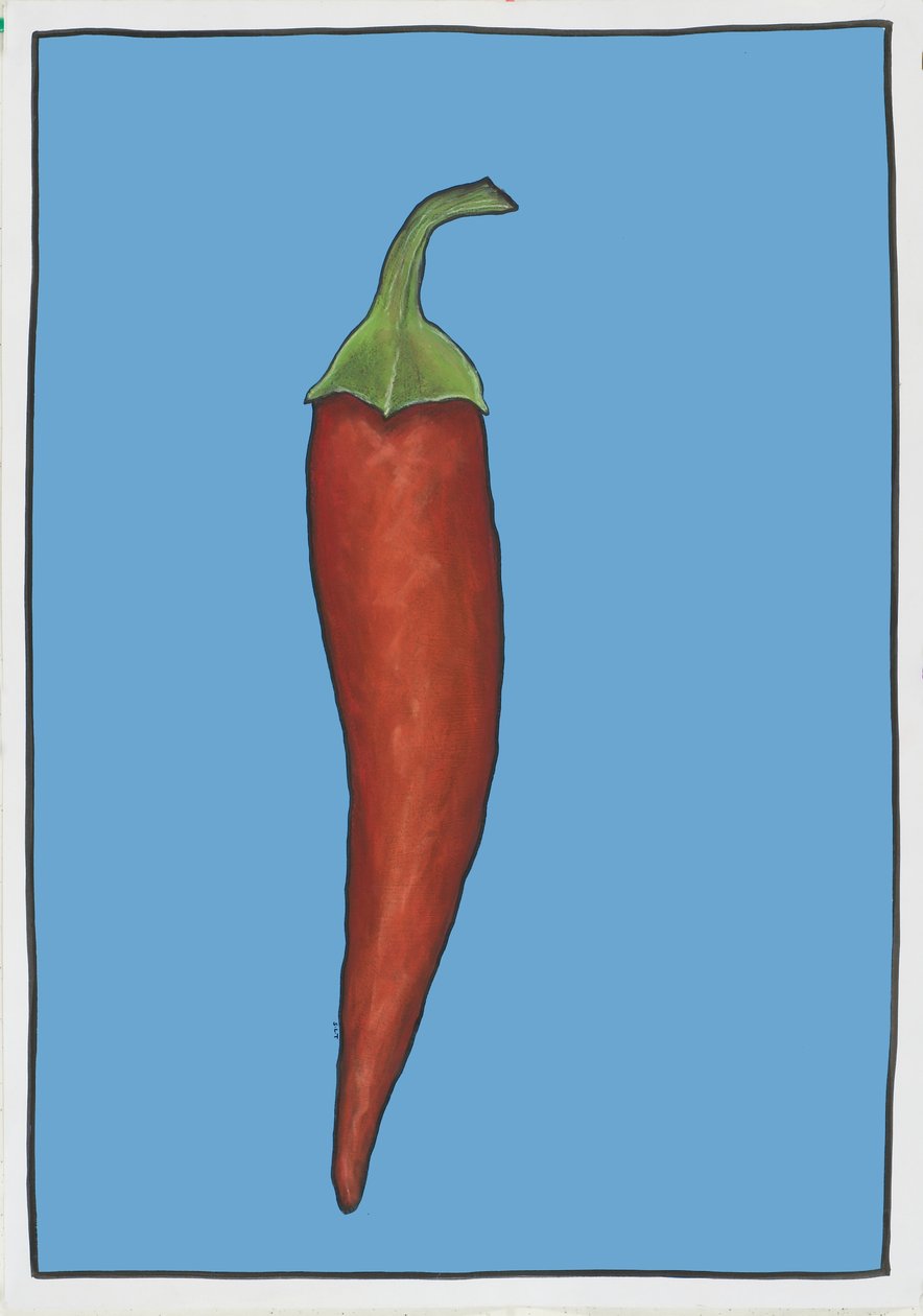 Chilli Blue, 2005 (öljy ja pastelli paperille) tekijältä Sarah Thompson Engels